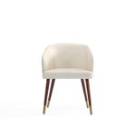 Manhattan Comfort Reeva 23.23" Modern Leatherette Upholstered Dining Chair - Walnut and Cream-Modern Dining Chair for Dining Room and Task Use