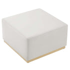 Modway Tilden Large 28" Square Performance Velvet Upholstered Ottoman - Alabaster/Natural-Arrives Fully Assembled
