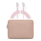 LOGiiX Vibrance Neo Sleeve Bundle with USB-C to USB-C Cable - Blush-13" neoprene sleeve & 2.5m (8.2ft) USB-C to USB-C cable for extended-reach