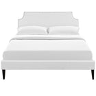 Modway Corene Vinyl Full Platform Bed with Squared Tapered Legs - White-Mounts in Four Locations