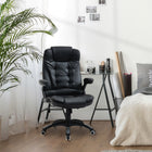 Vinsetto Height Adjustable Executive Office Chair with Swivel Wheels and Arms - Black-Faux leather is luxurious and easy to maintain