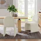 Modway Junia Boucle Upholstered Arch Armless Dining Chair - Cream-Non-Marking Floor Glides