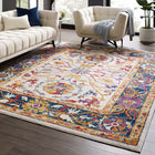 Modway Entourage Samira Distressed Vintage Floral Vintage Medallion Area Rug - 8 ft W x 10 ft L - Multicolored-Tight Low Pile Weave