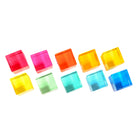 TickiT Gem Cubes - Set of 10-Visually stimulating: Stack, balance, count and create patterns with these colorful gems. Investigate color mixing and cast shadows. Use them in the sunlight or on a light panel!