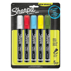Sharpie Wet-Erase Chalk Marker - Medium - Assorted Standard Colours - 5 Pack-Create clear, eye-catching marks in bright opaque colours