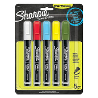 Sharpie Wet-Erase Chalk Marker - Medium - Assorted Standard Colours - 5 Pack-Create clear, eye-catching marks in bright opaque colours