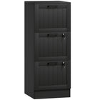 HOMCOM 3-Drawer Letter/A4 Filing Cabinet with Lock - Black-Three file drawers minimizes office clutter
