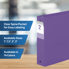 Davis Group Premium Economy Binder - Round Ring - 2" - Purple - 6 Pack-Round Ring, Non-Locking