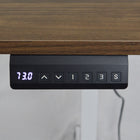 Ezywork Whole Piece Top Electric Standing Desk - White Frame / Dark Wood Top-Weight Capacity: 154 lbs