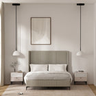Manhattan Comfort Amara 39.4" Modern Nightstand 2-Piece Set - Pale Rose/White-Includes 1 Open Shelf and 1 Full Extension Drawer