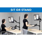 Mount-It! Adjustable Monitor Mount for Up to 32" Screens - Black-Keyboard tray features pneumatic counterbalance gas springs that allow you to easily tilt, swivel, and rotate
