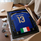 Frameworth Official FIFA World Cup 2026 Italy Riccardo Calafiori Framed Replica Jersey - 25.75" x 33.75"-6