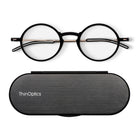 ThinOptics FrontPage Collection Glasses with Milano Black Case - 2.0 - Black-Product includes the ThinOptics Reading Glasses & the Universal Pod case featuring non-residue adhesive to stick onto your phone/case or any other hard & flat surface