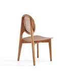 Manhattan Comfort Versailles 18.5" Industry Chic Round Back Dining Chair - Nature - Set of 2-Unique Round Backrest Made of Cane
