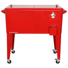 Permasteel 80 Quart Patio Cooler - Red-80 QT Rolling Patio Cooler