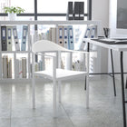 Flash Furniture HERCULES Plastic Cafe Stack Chair - White-1000 lb. Weight Capacity