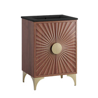 Modway Daylight 24" Bathroom Vanity - Black/Walnut-Modern Bathroom Vanity Cabinet