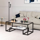 Hudson&Canal Athena 45"W Rectangular Coffee Table - Blackened Bronze-Product Dimensions: 20" L x 45" W x 17" H