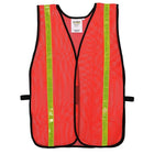 Cordova V110L Orange Mesh Vest with 1" Reflective Tape, Velcro Closure, One Size Fits Most, 12 Pack-Orange mesh fabric