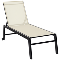 Outsunny Patio Chaise Lounge Chair with 5-Position Backrest - White-5-level adjustable backrest allow you to find optimal level of comfort
