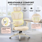 MotionGrey Mellow Ergonomic Office Chair - High Mesh Back Support with Adjustable Armrests - Beige-9