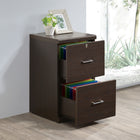 Office Star Alpine 2-Drawer Vertical Filing Cabinet - Espresso-Attractive drawer pulls