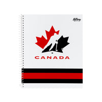 Hilroy Hockey Canada One Leaf Notebook - 10-1/2 H x 8-5/8" W - White-Durable Hardcover