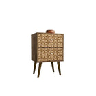 Manhattan Comfort Liberty 2.0 Nightstand, Rustic Brown/3D Brown (204AMC97)-Modern Nightstand for Bedroom or Living Room use.