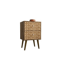 Manhattan Comfort Liberty 2.0 Nightstand, Rustic Brown/3D Brown (204AMC97)-Modern Nightstand for Bedroom or Living Room use.