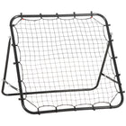 HOMCOM Rebounder Net Football Training Aid Kickback Target Play - Black-High-quality powder-coated steel tubes for durability 