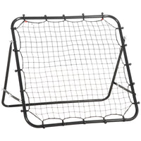 HOMCOM Rebounder Net Football Training Aid Kickback Target Play - Black-High-quality powder-coated steel tubes for durability 