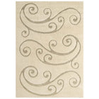 Modway Jubilant Sprout Scrolling Vine Shag Area Rug - 5 ft W x 8 ft L - Creame/Beige-Sprout Scrolling Vine Shag Area Rug