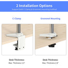 ShoppingAll SA-D290 Adjustable Dual Monitor Standing Mount for Monitors Up To 32" - White-5