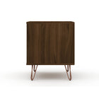 Manhattan Comfort Rockefeller 20.08" Mid-Century Modern 2-Drawer Nightstand - Brown-17.62" L x 20.08" W x 21.65" H