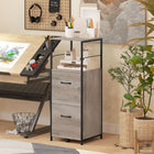 Vinsetto Letter/A4 Filing Cabinet with Hanging Bars - Distressed Grey-Adjustable foot pads keep the table stable on uneven grounds
