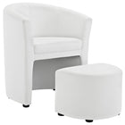 Modway Divulge Armchair and Ottoman - White-Modern armchair