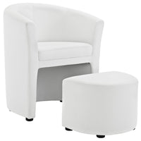 Modway Divulge Armchair and Ottoman - White-Modern armchair