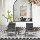 Manhattan Comfort Sunset Modern 3-Piece Patio Conversation Set - Grey-Features Removeable Cushions with Zipper for Easy Cleaning and Care