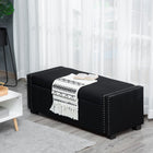 HOMCOM Modern Upholstered Flip Top Storage Ottoman Bench - Dark Grey-Suitable for the entryway, under the window, in the bedroom or the living room