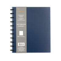 Cambridge Poly Disc Notebook Navy - Large - 60  Sheets-Durable poly cover in a navy with rounded corners and disc bound spine