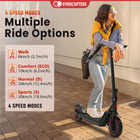 Gyrocopters Flash 6.0 Electric Scooter for Adults & Teens - Speed 30 kmph - Range 30 km - 350 W-Black-Its high-capacity 7500 mAh (36V) Lithium-ion battery provides a robust range of up to 30 km, making it a reliable partner for your everyday travel needs