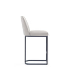 Manhattan Comfort Serena 17.71" Modern Leatherette Upholstered Counter Stool - Light Grey - 2 Pack-Made to Last. Commercial Grade Product