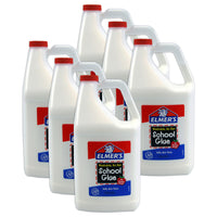 Elmer's Washable School Glue - Gallon - 6 Pack-Safe, washable & non-toxic formula