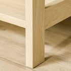 HOMCOM Narrow Nightstand with Rattan Elements - Nature Wood-Material: MDF