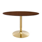 Modway Verne 48" Oval Dining Table - Gold Walnut-Modern Dining Table