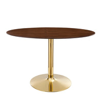 Modway Verne 48" Oval Dining Table - Gold Walnut-Modern Dining Table