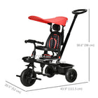 Qaba 4-in-1 Kids Tricycle and Push Bike - Red-The seat angle is adjustable and the seat is reversible 
