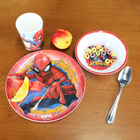 Danawares Marvel Spider-Man Melamine Dinnerware 3-Piece Set-This Spider-Man Kids plate, bowl, and tumbler set is made of melamine, which is durable and 100% BPA-free. Do not microwave
