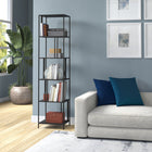 Hudson&Canal Cortland 18" Wide Rectangular Bookcase - Blackened Bronze-Tip-restraint hardware included