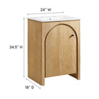 Modway Appia 24" Bathroom Vanity - Oak/White-Plumbing Cut-Out